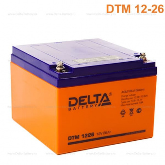 Аккумулятор Delta DTM 1226 12В/26Ач герметичный свинцово-кислотный